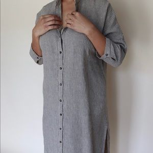100% linen striped dress